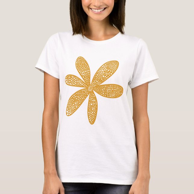 Pretty Flower - Golden Brown T-Shirt (Front)