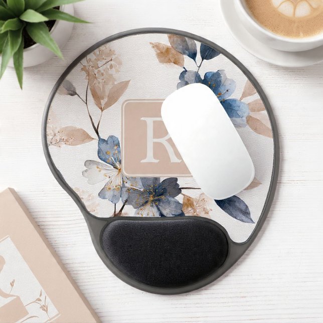 Pretty Flower Monogram Template Personalized Gel Mouse Pad (Pretty Flower Monogram Template Personalized Gel Mouse Pad by Ricaso Monogrammed gift ideas)