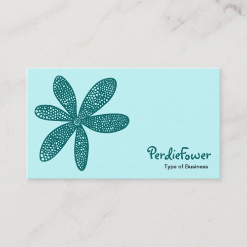 Pretty Flower _ Moss Green on C7FFFF Business Card