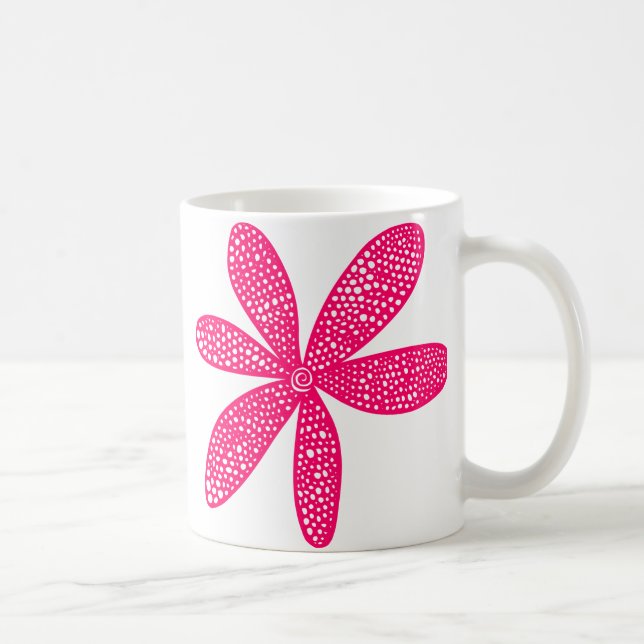 Pretty Flower - Neon Red Coffee Mug (Right)