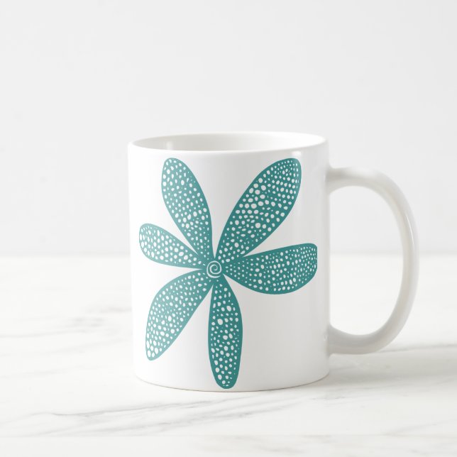 Pretty Flower - Ocean Green Coffee Mug (Right)
