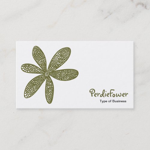 Pretty Flower _ Olive Drab 666633 Business Card