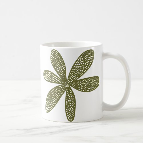 Pretty Flower _ Olive Drab Coffee Mug