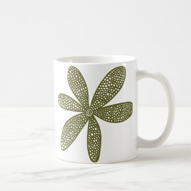 Pretty Flower - Olive Drab Coffee Mug (Right)