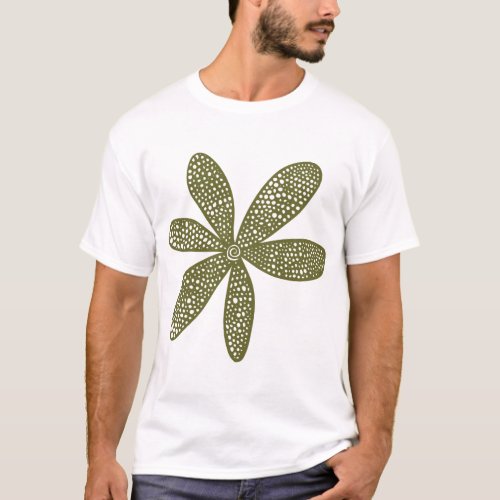 Pretty Flower _ Olive Drab T_Shirt