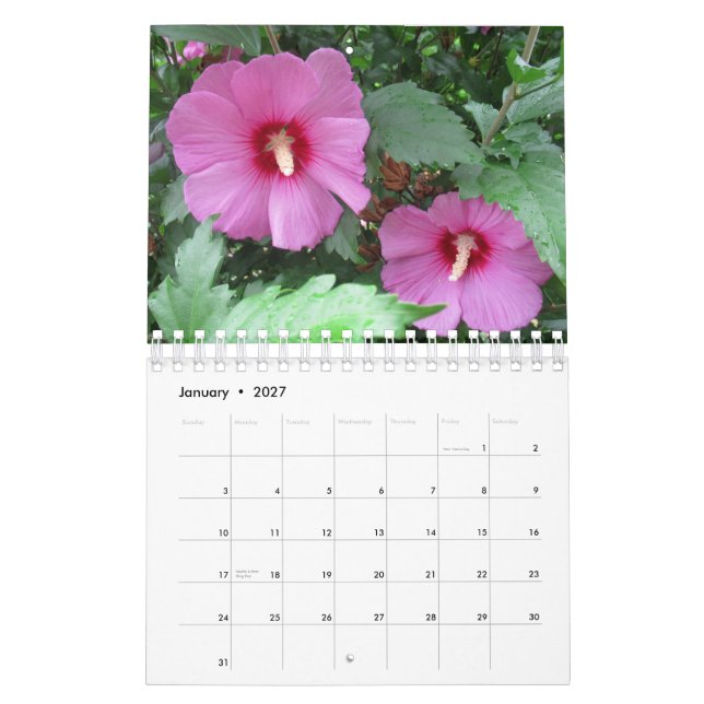 Pretty Flower Photo Calendar (Jan 2027)