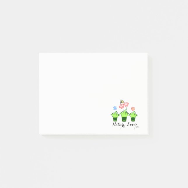 "pretty flower plants" sticky notes, post it notes (Front)