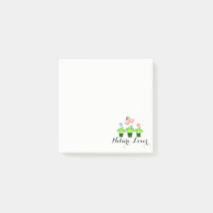 "pretty flower plants" sticky notes, post it notes