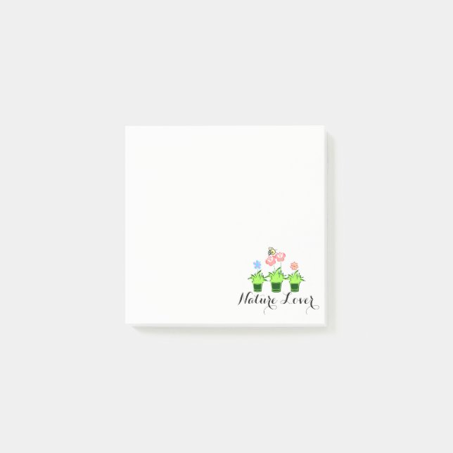 "pretty flower plants" sticky notes, post it notes (Front)