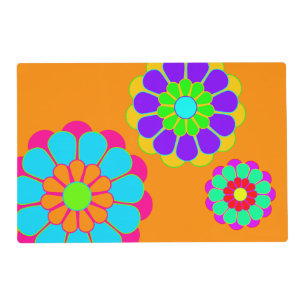 Pretty Flower Power Bloom I II III + your backgr. Placemat