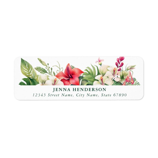 Pretty Flower Return Address Labels (Front)