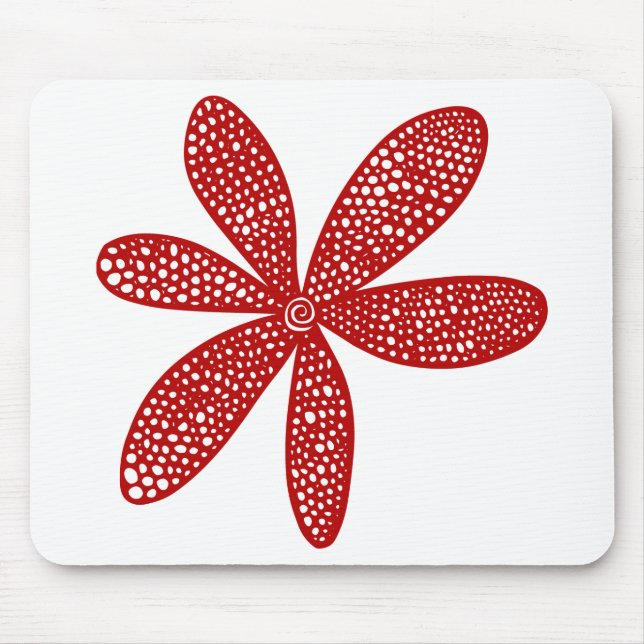 Pretty Flower - Ruby Red Mouse Pad (Front)