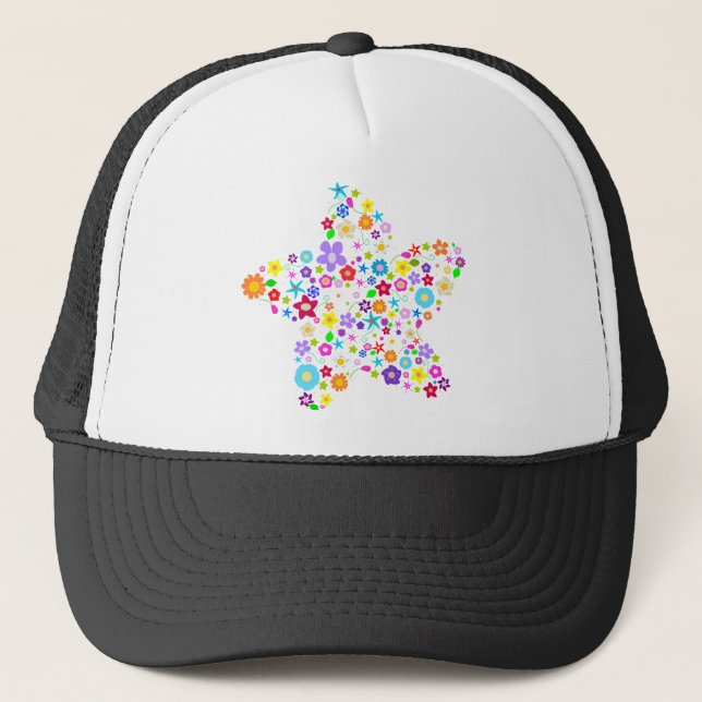 Pretty Flower Star Trucker Hat (Front)
