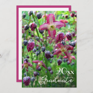 Pretty Flowers and Buds Graduation Invitation