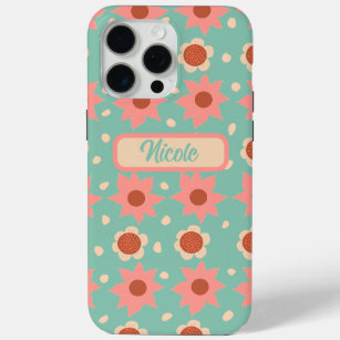 Pretty flowers and little dots  iPhone 15 pro max case