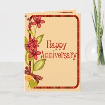 Pretty Flowers Anniversary Card by RainbowCards at Zazzle