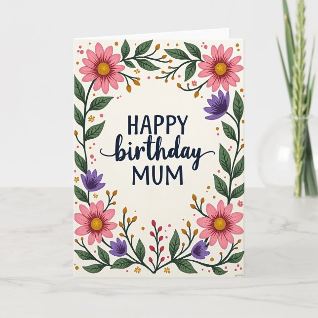 Pretty Flowers Birthday Card (Front)