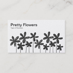 Pretty Flowers - Black and White (Platinum Card) Business Card