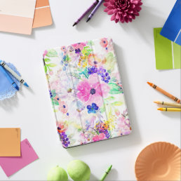 Pretty Flowers Boho Floral Watercolor Design iPad Pro Cover
