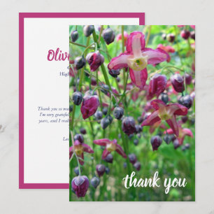Pretty Flowers & Buds Photo Graduation Thank You Announcement