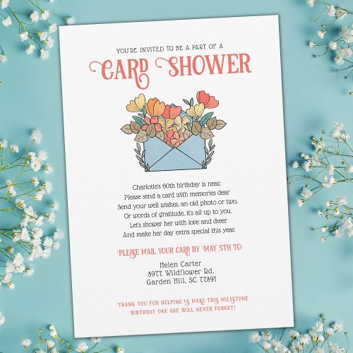 Pretty Flowers Card Shower by Mail Birthday