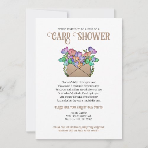 Pretty Flowers Card Shower by Mail Birthday