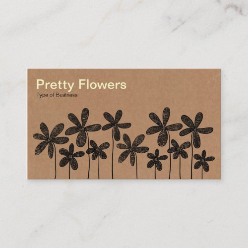 Pretty Flowers - Cardboard Box Texture Business Card Templates