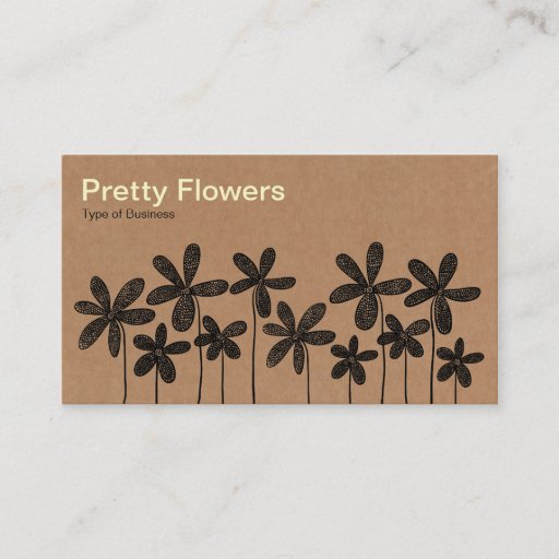 Customizable Pretty Flowers - Cardboard Box Texture Business Card Templates