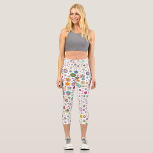 Pretty flowers - colorful Capri Leggings