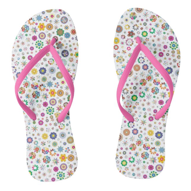 Pretty flowers - colorful Flip Flops (Footbed)