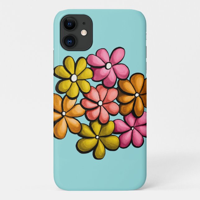 Pretty Flowers Colorful Girly Case-Mate iPhone Case (Back)