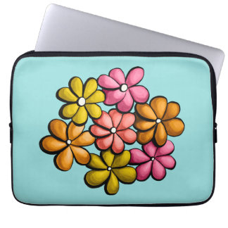Pretty Flowers Colorful Girly Laptop Sleeve