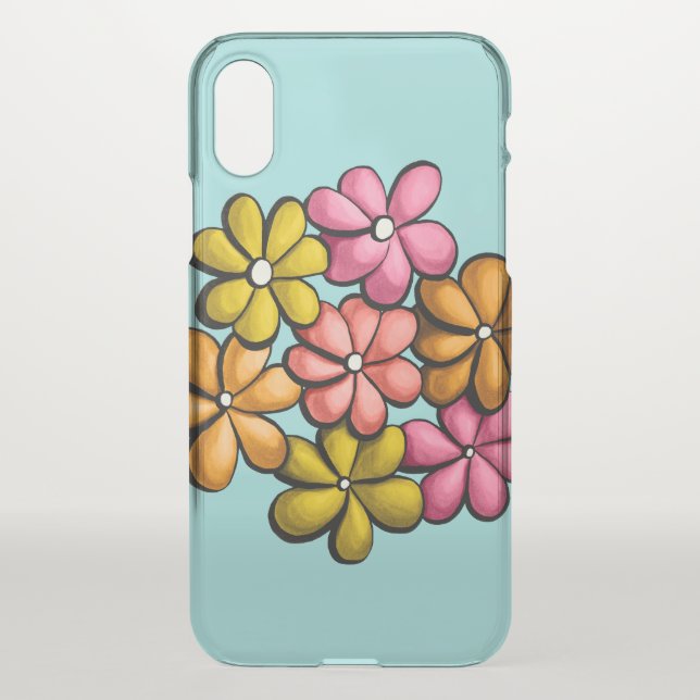 Pretty Flowers Colorful Girly Uncommon iPhone Case (Back)