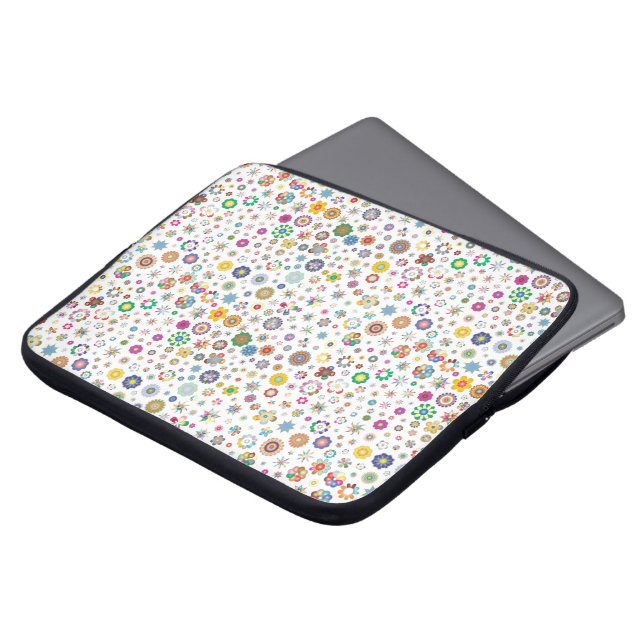 Pretty flowers - colorful laptop sleeve  (Front Top)