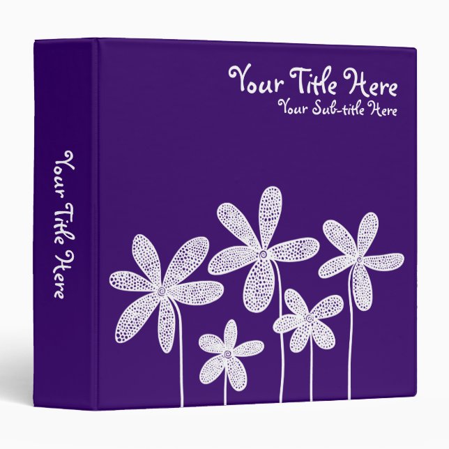 Pretty Flowers - Deep Purple (1.5in) Binder (Front/Spine)