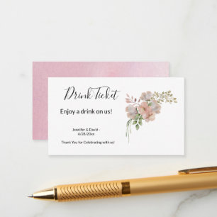 Pretty Flowers Drink Ticket Enclosure Card