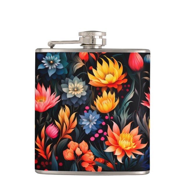 Pretty Flowers Flask (Front)