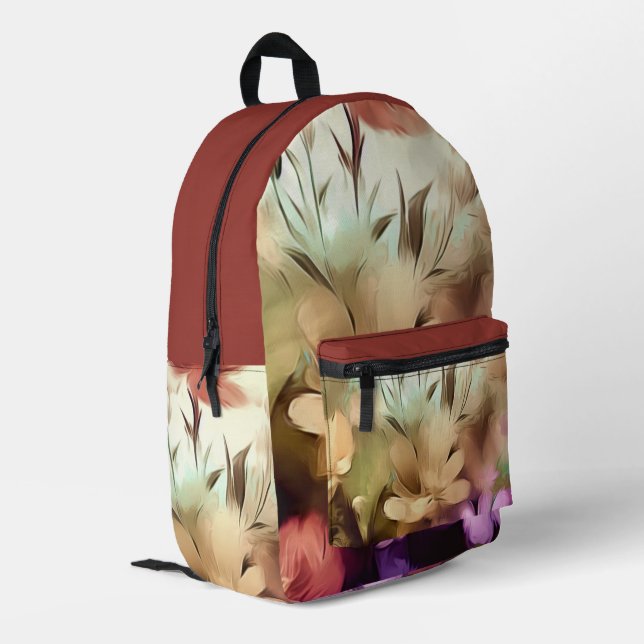 Pretty Flowers Floral Backpack Print Cut Sew Bag (Back Corner Left)