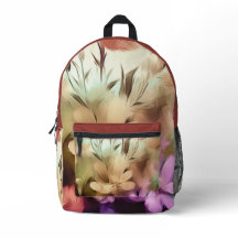 Pretty Flowers Floral Backpack Print Cut Sew Bag