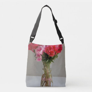 Pretty Flowers For February Photograph+Custom Name Crossbody Bag