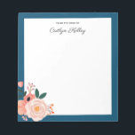 Pretty Flowers From the Desk of Personalized Notepad<br><div class="desc">This pretty notepad features modern multi color flowers and your personalization.  Use the template form to add your text.</div>
