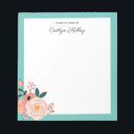 Pretty Flowers From the Desk of Personalized Notepad<br><div class="desc">This pretty notepad features modern multi color flowers and your personalization.  Use the template form to add your text.</div>