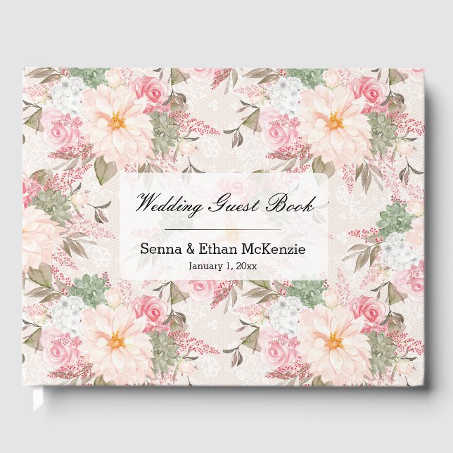 Pretty Flowers Guest Book (Front)