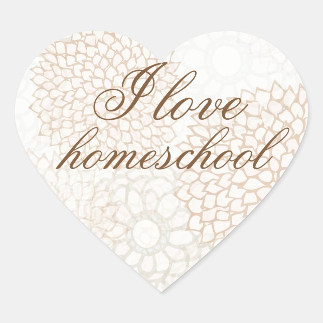 Pretty flowers heart sticker (Front)