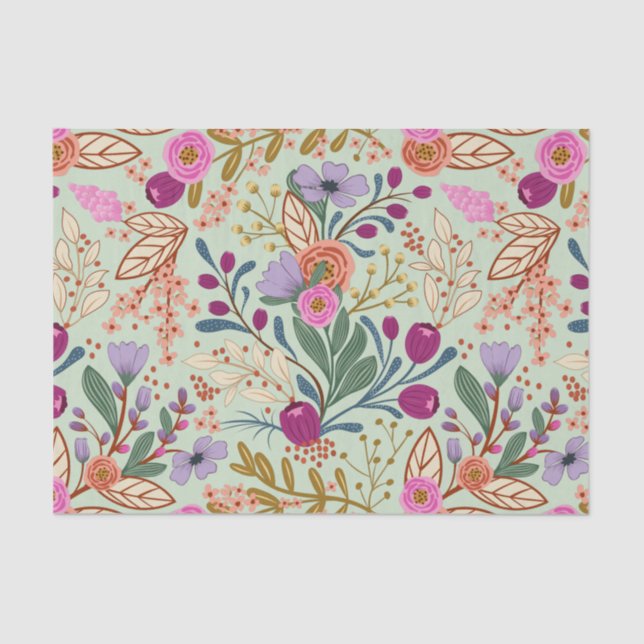 Pretty flowers in bright colors  tissue paper (Front)