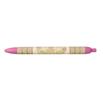 Pretty Flowers In Multi-colors Black Ink Pen by LeFlange at Zazzle