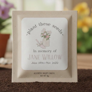 Pretty Flowers Memorial Plant Seeds Square Sticker