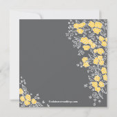 Pretty Flowers Modern Gray & Yellow Bridal Shower Invitation (Back)