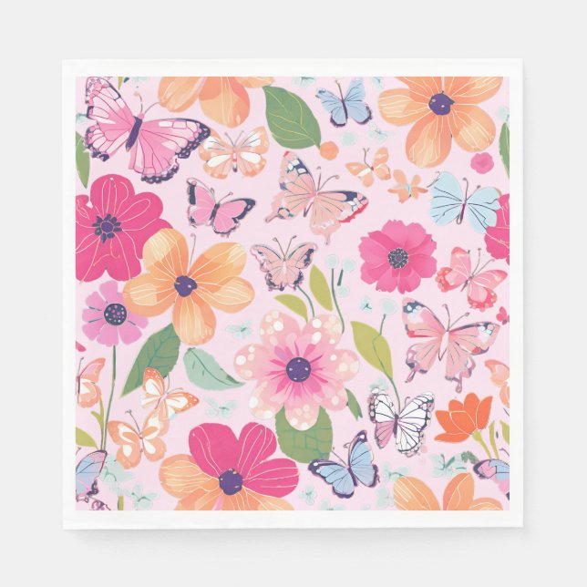 Pretty Flowers Napkin, Perfect for Summer Napkins (Front)
