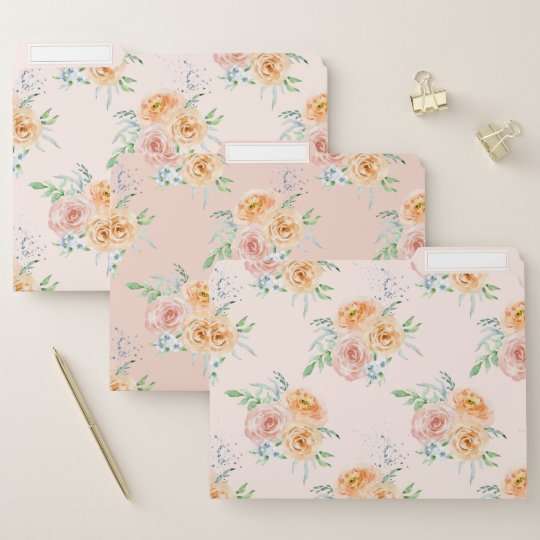 Pretty Flowers Pattern File Folder | Zazzle.com